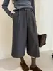 Pantalones de lana de tres cuartos de pierna ancha para mujer estación europea 2024 otoño nuevo productos europeos ropa de mujer de moda y con estilo pantalones casuales tendencia