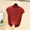 Modal Meia-gola alta sem mangas T-shirt Verão Feminino Novo Estilo Coreano Slim-fit Base Camisa Cor Sólida Top Interno