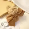 Outono e Inverno Novo Presilha de Garra de Pelúcia com Laço Grande Presilha de Cabelo Feminina Acessórios de Cabelo Vermelho da Internet