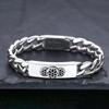Pulseira atacado prata de lei 925 brilhante grossa masculina flor de cerejeira única personalidade da moda prata tailandesa retrô joia desgastada