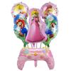 Globo de película de aluminio con temática de juego de dibujos animados de Mario, nuevo diseño transfronterizo, suministros de cumpleaños de princesa melocotón, venta al por mayor