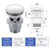 Desagüe de rebote para lavabo personalizado, de plástico cromado, con funda octagonal y orificio, cara brillante, tapa grande.