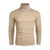 Suéter de cuello alto a rayas para hombre de otoño e invierno transfronterizo de Amazon, suéter de punto cálido ajustado estilo europeo y americano