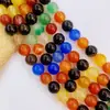 Pulseira de Contas Soltas de Ágata Bicolor Natural Contas para DIY Pulseira Tecida à Mão de Cristal Acessórios de Joias