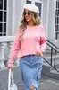 Moda Nueva Primavera 2026 Ropa Europea y Americana de Comercio Exterior para Mujer Talla Grande Suéter Transfronterizo para Mujer de Punto Floral de Manga Larga con Cuello Redondo