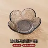 Prato de Vidro Flor de Cerejeira Martelado Estilo Japonês, Ralador de Gengibre e Alho, Prato de Tempero, Ferramenta para Pasta de Alho, Pequeno Prato para Molho de Soja, Prato para Molho