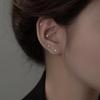 S999 Plata Esterlina Aretes de Uña para el Cartílago para Mujer, Simples, Compactos y Exquisitos, Pequeños Diamantes Coloridos para Orejas Perforadas, Aretes Versátiles y de Alta Gama