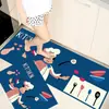 Tapete de cocina desechable, no lavable, resistente a la suciedad, absorbente de tierra de diatomeas, antideslizante, apto para puertas, resistente al aceite