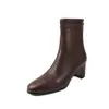 Botas Elásticas Super Elásticas para Mujer Tacón Grueso Tacón Alto Botines Tobilleros Otoño Invierno Nuevo Estilo Coreano Punta Redonda Cremallera Trasera Botines Elásticos para Tobillo Botas para Mujer 40