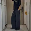 Calça de Trabalho Estilo Lenhador Americano para Homens, Calça de Paraquedista Moderna de Corte Amplo, Calça Reta de Perna Larga Estilo Hong Kong