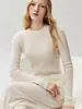 Suéter 100% cashmere puro, nova coleção outono/inverno 2026, blusa de gola alta básica feminina, doce e estilosa, corte justo e que valoriza a silhueta