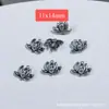 Colgante de Flor de Loto de Plata Sanqi de Plata Vieja de Shanxi Pequeñas Flores Accesorios Componentes para Manualidades y Joyería DIY