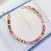 Pulsera Transfronteriza de Turmalina Natural Amazon S925 Plata Piedra Principal 4*6 Joyería de Lujo Venta Directa de Fábrica
