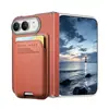 Aplicable a funda para teléfono Apple duo con tarjetero y soporte, a prueba de caídas, textura magnética, protector de pantalla plegable para iPhone Duo