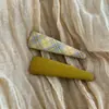 Pinza para el Cabello de Gota de Agua con Tela a Cuadros Amarillo Jengibre Estilo Coreano con Acabado de Alta Gama para Niñas, Pinza para el Flequillo Lateral, Pinza para el Cabello de Ins, Accesorio para el Cabello