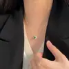 Versión Coreana del Collar de Plata de Ley S925 con Calcedonia Verde para Mujer, Nicho de Lujo Ligero con Temperamento, Cadena Versátil de Clavícula de Gama Alta