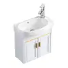Combinación de Gabinete de Fregadero de Aluminio Espacial Lavabo de Baño Montado en Pared Balcón Lavabo Integrado Gabinete de Baño Mini