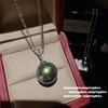 Joyería Concubina Imperial Sirena Ji Beizhu Collar de Gema Traje de Aretes de Perla Aurora Púrpura Pavo Real de Tahití