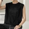 Camiseta sin mangas de algodón para hombre, ropa de verano, chaleco deportivo holgado para fitness, camiseta interior estampada con vallas de baloncesto