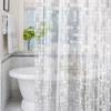 Cortina de Baño Impermeable Gruesa de Eva Ecológica Transparente Cubo de Agua 3D Material de Cortina de Ducha Hebilla de Acero Inoxidable