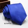 Gravata de negócios de cor sólida de 8 cm, fio de poliéster, jacquard de seta, gravata de linha fina, atacado direto da fábrica