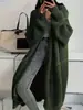 Cárdigan suéter largo estilo europeo y americano para mujer, nueva colección otoño e invierno, abrigo de punto grueso casual holgado para mujer