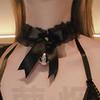 Colar gargantilha de renda com sino acessórios para pescoço clavícula alça de pescoço estilo soft girl gola de empregada de cosplay