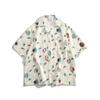 Camisa Floral Retro Floresta Floral Estampa Completa de Crisântemo Manga Curta Masculina e Feminina Estilo Férias Praia Estilo Ilha Havaiana