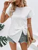 Verano 2023 Nuevo Europeo y Americano Elástico Hueco Amazon Transfronterizo Europeo y Americano Nuevo Ropa de Mujer Dobladillo Irregular Cien
