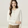 26 Early autumn new collection: pure cashmere women's loose-fitting, round-neck, thin knit cardigan, featuring a relaxed and soft, vintage autumn style
