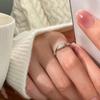 Anillo de piedras preciosas coloridas con diseño de nicho, dulce, fresco, retro, viento frío, abierto, ajustable, anillo para dedo índice chapado en plata S925