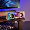 Altavoz Bluetooth inalámbrico para exteriores mecha sonido doble bocina pequeño cañón de acero alto volumen diafragma de bajos luces de color venta al por mayor estéreo