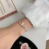 Pulsera Plateada de Oso Amoroso Sonriente Arcoíris para Niñas, Colorida, de Corea del Sur, Colorida, con Cuentas, Diseño Nicho Ins