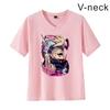 Transfronterizo Nuevo Rioman Black Clover Black Clover Perímetro Estampado Moda Mujer Cuello en V Manga Corta Parejas