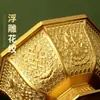 Yuanhui Buda Ocho Auspicios Bronce Tallado Recipiente de Suministro de Agua Copa de Agua Sagrada Recipiente de Purificación de Agua Copa de Suministro de Agua para el Buda Delantero Adornos para el Hogar