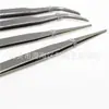 Pinzas Delgadas de Acero Inoxidable, Pinzas Rectas de Codo, Pinzas Blancas, Herramientas DIY para Parches de Uñas para Teléfono Móvil