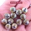 Accesorios de joyería con cuentas hechos a mano DIY aleación de plata Xizang mantra de seis sílabas cuentas de agujero grande cuentas de flor de oro incrustadas en plata antigua cuentas sueltas
