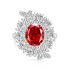 Transmisión en Vivo Venta Caliente Anillo de Mariposa Huevo de Paloma Cortado Flor de Hielo Piedra Preciosa Colorida para Mujeres, Anillo con Forma de Huevo de Diamante de Alto Carbono Súper Brillante, Venta al por Mayor de Una Pieza