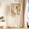 Perchero de doble capa personalizado de la fábrica original, adecuado para apartamentos de alquiler, uso doméstico, dormitorio, perchero independiente con almacenamiento y función de secado de ropa, personalizable