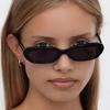 Gafas de Sol Retro Negras Estilo Hip-Hop Europeo y Americano para Mujer, Gama Alta, Cara Pequeña, Marco Pequeño, Gafas Ojo de Gato, Protección Solar y Forma Cóncava