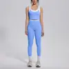 Nuevo conjunto de yoga a colorblock transfronterizo con tacto nude, casual y versátil, acanalado, de cintura alta, para ejercicio al aire libre, conjunto de seis piezas