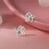 Pendientes de Flor Tricolor con Aguja de Plata Pura S999 para Mujer 2026 Nuevo Diseño de Nicho de Lujo Ligero Pendientes Accesorios de Oreja Versátiles Más Vendidos