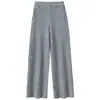 ¡Estilo relajado! Pantalones casuales de punto de cachemira acanalado grueso de siete puntadas para mujer, cálidos, adelgazantes, de cintura alta, pierna recta