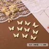 Decoración de Uñas Mariposa Combinada con Decoraciones Doradas para Uñas, Decoraciones de Uñas Mariposa Huecas, Uñas Portátiles Tridimensionales, Accesorios Metálicos DIY