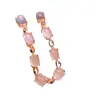 Pulsera Popular de Cristal Rosa Natural al por Mayor de Fábrica con Incrustación de Plata S925 Piedra Principal 7*9 Venta Directa de Fábrica de Joyería