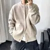 Nuevo suéter cárdigan de otoño e invierno para hombre, moda estilo coreano, versátil casual de color liso, chaqueta tejida de estilo relajado