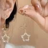 Aretes de borla de circonio de garra de alta calidad con aguja de plata 925 para mujer, temperamento de nicho de lujo ligero, aretes largos, aretes adelgazantes para rostro redondo