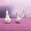 Huajie Amazon Nuevos Pendientes Redondos de Zirconia con Diamante Completo de Ocho Corazones y Ocho Flechas Pendientes Chapados en Oro Blanco Europeos y Americanos Pendientes Pendientes