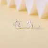 Aretes de Plata de Ley S925 Chapados en Oro Camelia Huecos Simples y Elegantes de Alta Gama Yuebao Jewelry Suministro Transfronterizo
