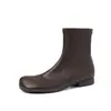 Botas super elásticas para mujer, de tacón bajo, ajustadas, nuevo estilo otoño/invierno, diseño coreano, punta redonda, cremallera lateral, talla grande, botines elásticos para mujer